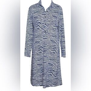 J. McLaughlin Blue and Cream Patterned Dress